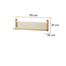Lenny LY-05 Wall Shelf 90cm - Beige 90cm - thumbnail 3
