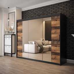 Tilburg II Sliding Door Wardrobe 250cm - Dark Oak 250cm - thumbnail 1