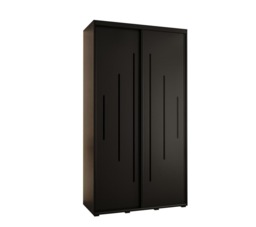 Cannes XII Sliding Door Wardrobe 130cm - Black 130cm - thumbnail 2