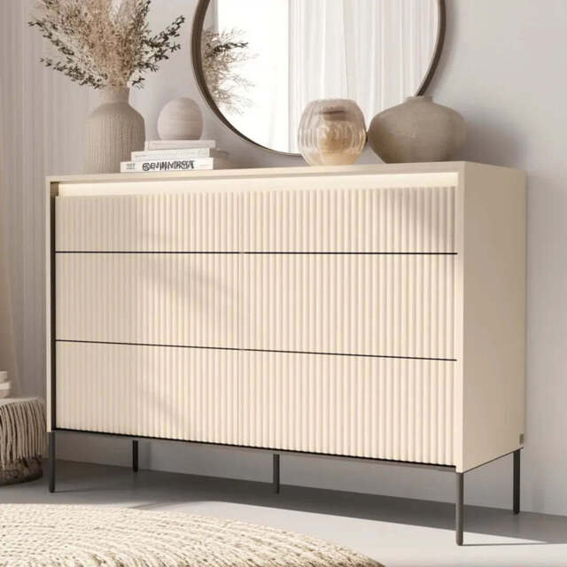 Trend TS-06 Chest Of Drawers 130cm - Beige 130cm - image 1