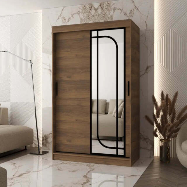 Alabama Sliding Door Wardrobe 120cm - Oak Artisan 120cm - image 1