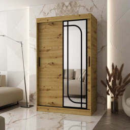 Alabama Sliding Door Wardrobe 120cm - Oak Artisan 120cm - thumbnail 2