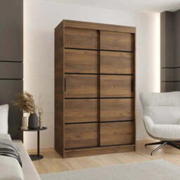 Rubino V1 Sliding Door Wardrobe 120cm - Cashmere 120cm - thumbnail 2