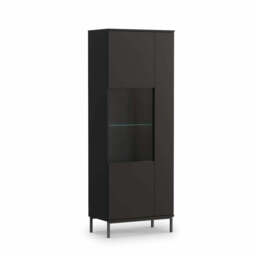 Querty 07 Tall Display Cabinet 70cm - Black Matt 70cm