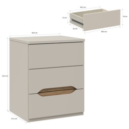 Edwal Bedside Table 50cm - Beige 50cm - thumbnail 6