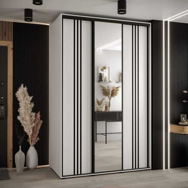 Cannes VII Sliding Door Wardrobe 160cm - White 160cm - image 1