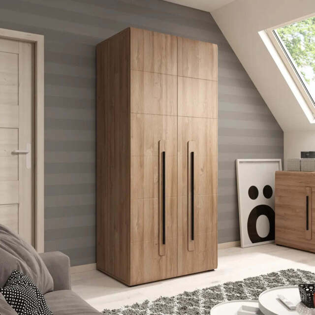 Tulsa 18 Hinged Wardrobe 90cm - Oak Grandson 90cm - image 1