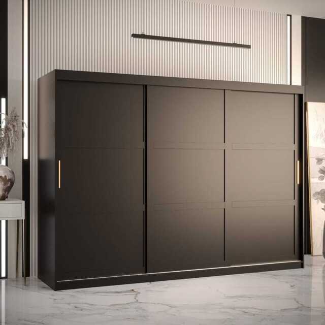Ramiro I Sliding Door Wardrobe 250cm - Black 250cm - image 1