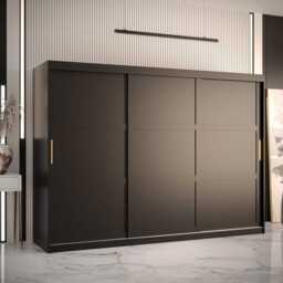Ramiro I Sliding Door Wardrobe 250cm - Black 250cm