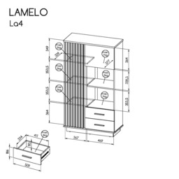 Lamelo LA4 Display Cabinet 90cm - Oak Wotan 90cm - thumbnail 4