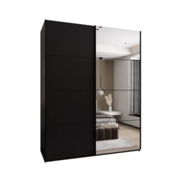 Trosa III Sliding Door Wardrobe 190cm - Black 190cm - thumbnail 8