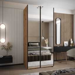 Trosa II Sliding Door Wardrobe 120cm - Black 120cm - thumbnail 3