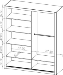 Bono Sliding Door Wardrobe With Mirrors 180cm - White Matt 180cm - thumbnail 5