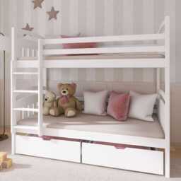 Wooden Bunk Bed Gabi with Storage - Cotton Without Mattresses - thumbnail 2