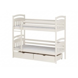 Wooden Bunk Bed Gabi with Storage - Cotton Without Mattresses