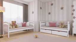 Wooden Bunk Bed Gabi with Storage - Cotton Without Mattresses - thumbnail 7