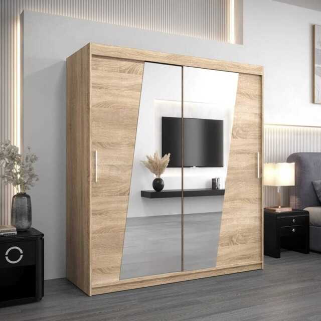 Rhomb Sliding Door Wardrobe 180cm - Oak Sonoma 180cm - image 1
