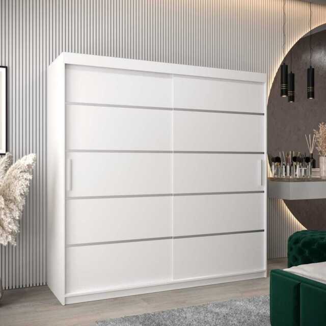 Verona 01 Sliding Door Wardrobe 200cm - White 200cm - image 1