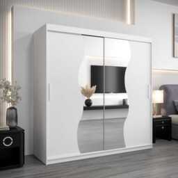 Madrid Sliding Door Wardrobe 200cm - White 200cm
