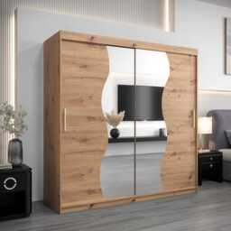 Madrid Sliding Door Wardrobe 200cm - White 200cm - thumbnail 2