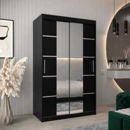 Verona 04 Sliding Door Wardrobe 120cm - Black 120cm - thumbnail 1