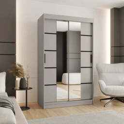 Rubino V4 Sliding Door Wardrobe 120cm - Oak Walnut 120cm - thumbnail 6