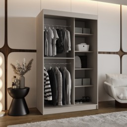Rubino V4 Sliding Door Wardrobe 120cm - Oak Walnut 120cm - thumbnail 7