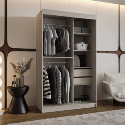 Rubino V4 Sliding Door Wardrobe 120cm - Oak Walnut 120cm - thumbnail 8