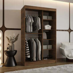 Rubino V4 Sliding Door Wardrobe 120cm - Oak Walnut 120cm - thumbnail 2