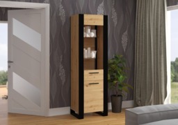 Nuka Tall Display Cabinet 58cm - Oak Artisan 58cm - thumbnail 3
