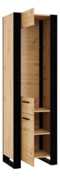 Nuka Tall Display Cabinet 58cm - Oak Artisan 58cm - thumbnail 2