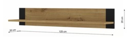 Mondi Wall Shelf 125cm - Oak Artisan 125cm - thumbnail 2