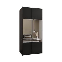 Trosa IV Sliding Door Wardrobe 110cm - Black 110cm - thumbnail 8