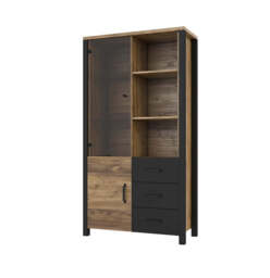 Olin 13 Display Cabinet 101cm - 101cm Appenzeller Fichte Oak