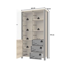 Olin 13 Display Cabinet 101cm - 101cm Appenzeller Fichte Oak - thumbnail 2