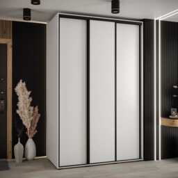 Cannes I Sliding Door Wardrobe 150cm - White 150cm - thumbnail 1