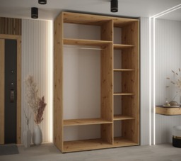 Cannes I Sliding Door Wardrobe 150cm - White 150cm - thumbnail 6