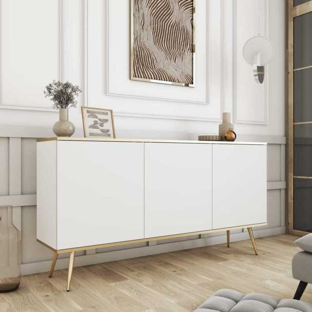 Oro Sideboard Cabinet 160cm - White 160cm - image 1