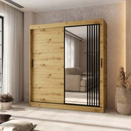 Asved Sliding Door Wardrobe 180cm - Oak Artisan 180cm - thumbnail 1