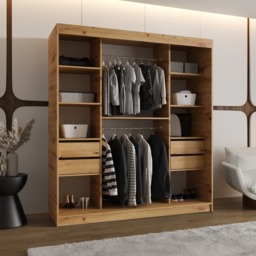 Asved Sliding Door Wardrobe 180cm - Oak Artisan 180cm - thumbnail 8