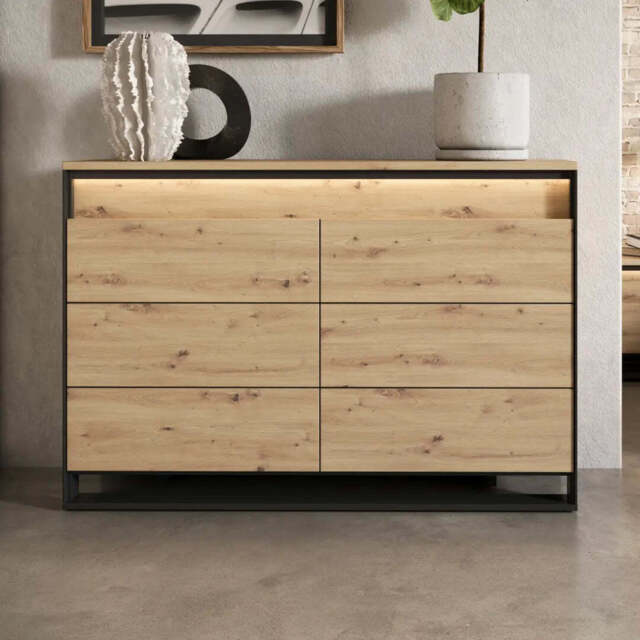 Quant QS-04 Chest of Drawers 130cm - Oak Artisan 130cm - image 1