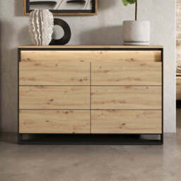 Quant QS-04 Chest of Drawers 130cm - Oak Artisan 130cm - thumbnail 1