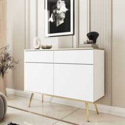 Oro Sideboard Cabinet 107cm - White 107cm - thumbnail 1