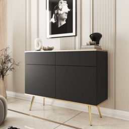 Oro Sideboard Cabinet 107cm - White 107cm - thumbnail 7