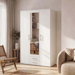 Taby Hinged Door Wardrobe 122cm - White 122cm
