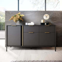 Lars Sideboard Cabinet 153cm [Drawers] - Anthracite 153cm - thumbnail 1