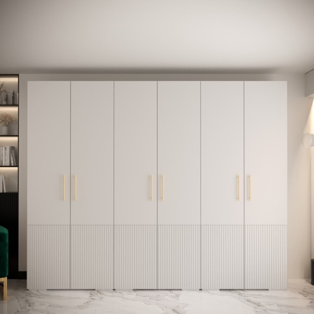 Manhattan III Hinged Door Wardrobe 300cm - White 300cm - image 1