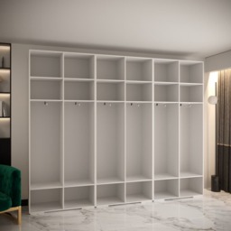 Manhattan III Hinged Door Wardrobe 300cm - White 300cm - thumbnail 4