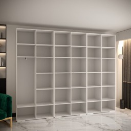 Manhattan III Hinged Door Wardrobe 300cm - White 300cm - thumbnail 5