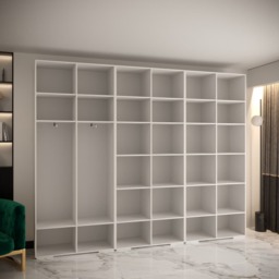 Manhattan III Hinged Door Wardrobe 300cm - White 300cm - thumbnail 6